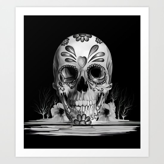 Pulled sugar, day of the dead skull Art Print