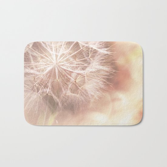 Pink Macro (2) Dandelion Flower - Floral Nature Photography Art and Accessories Bath Mat