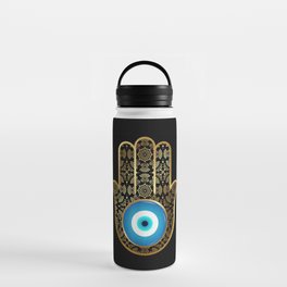 Evil Eye Amulet Hamsa Hand Mandala Water Bottle