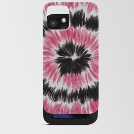 Pink Black Tie Dye Circle iPhone Card Case