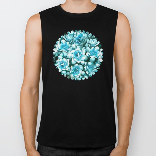 Blue succulents Biker Tank
