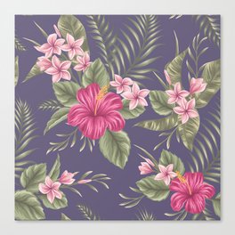 Beautiful Exotic Pink Purple Flowers Collection Canvas Print