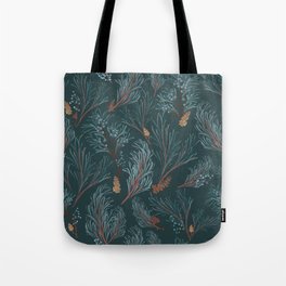 Dark Green Fir and Evergreen Branches Tote Bag