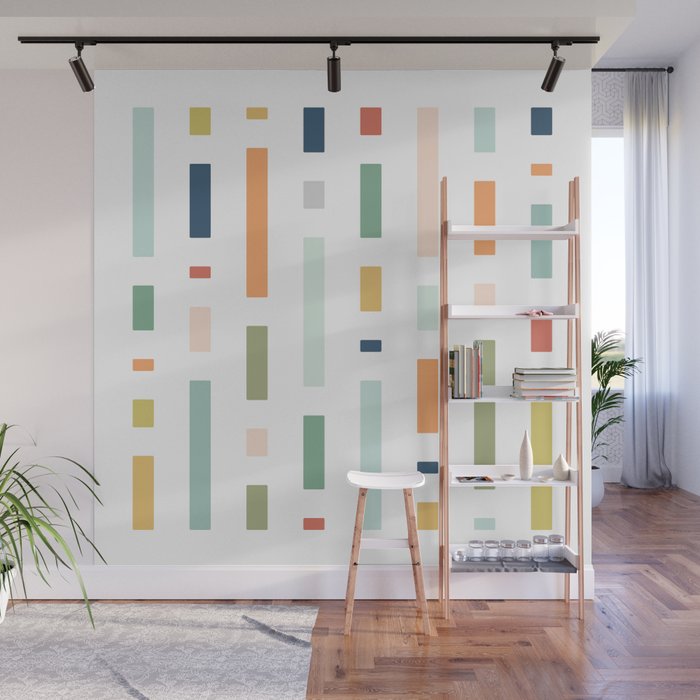 geometric rectangles - muted colors Wall Mural