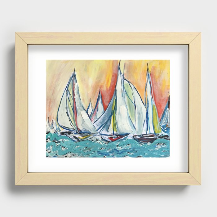 "sailboats #1" Recessed Framed Print