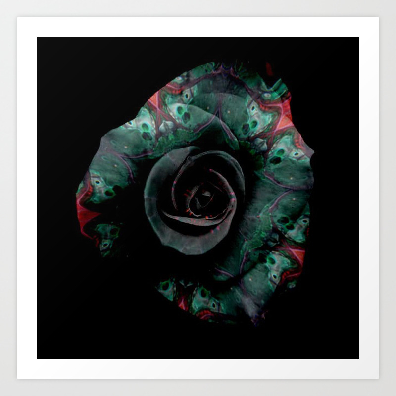 Dark Rose Abstract Floral Photography By Fluid Nature Art Print