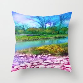 Colorful Scenic Nature of Springtime Throw Pillow