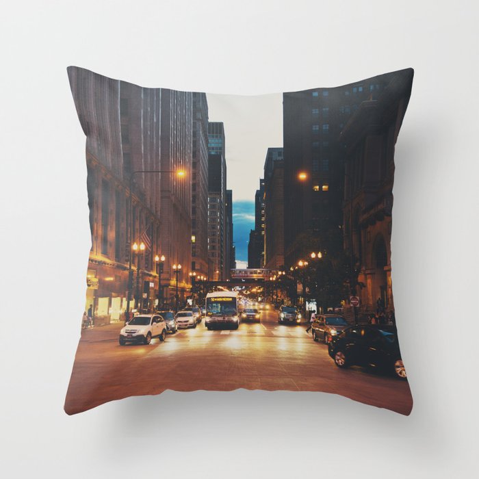 the streets of Chicago ... Throw Pillow
