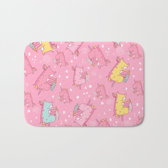 Unicorns and ice cream Bath Mat