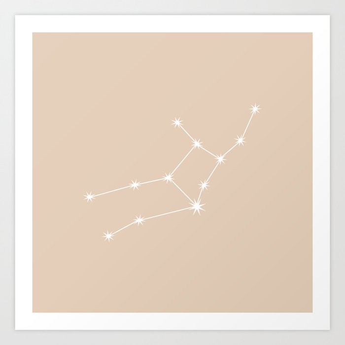 VIRGO Neutral Tan – Zodiac Astrology Star Constellation Art Print