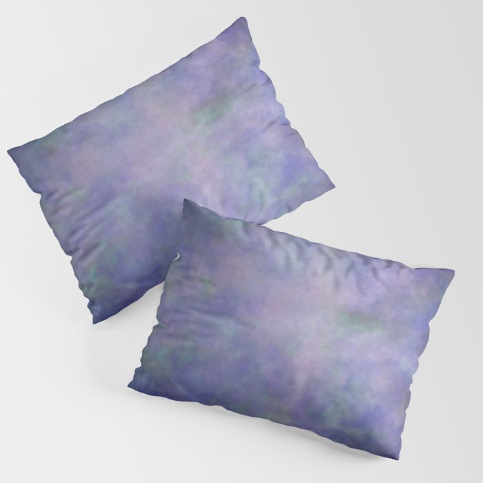 Abstract Soft Watercolor Gradient Ombre Blend 3 Purple Blue and Green Pillow Sham