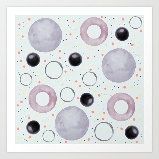 Watercolor bubbles Art Print