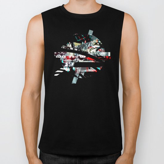 White Strip Biker Tank