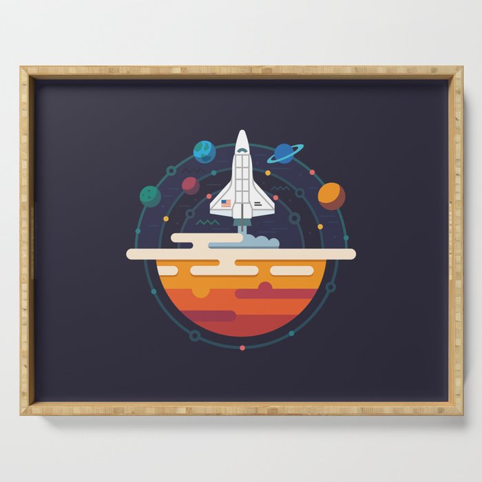 Space Shuttle & Solar System Serving Tray