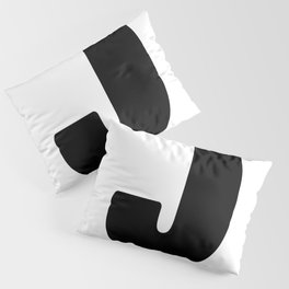 J (Black & White Letter) Pillow Sham