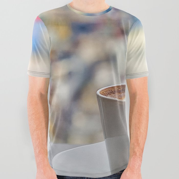 Great Britain Photography - Coffee By The Outstanding City View All Over Graphic Tee