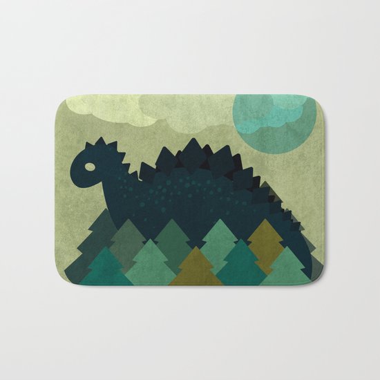 BLUE DINO Bath Mat