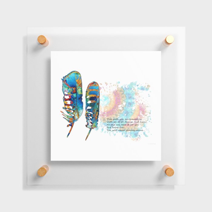 The Path Colorful Feather Art For Comfort  Floating Acrylic Print