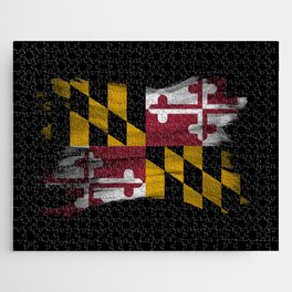 Maryland state flag brush stroke, Maryland flag background Jigsaw Puzzle