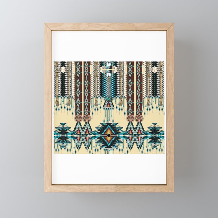 TAPESTRY - Native American Pattern - Native Pride66 Framed Mini Art Print