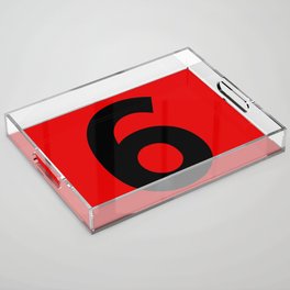 Number 6 (Black & Red) Acrylic Tray
