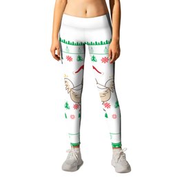 Chicken with Santa Hat - Funny Christmas Leggings