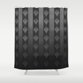 Pumpkin Stripes Grey Shower Curtain