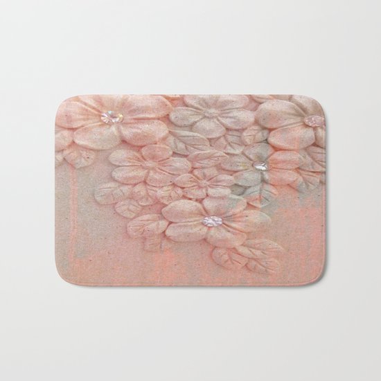 Painterly Floral Gem Abstract Bath Mat