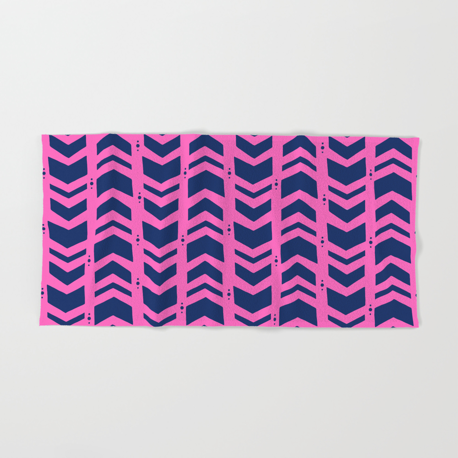 Hot Pink And Navy Abstract Art