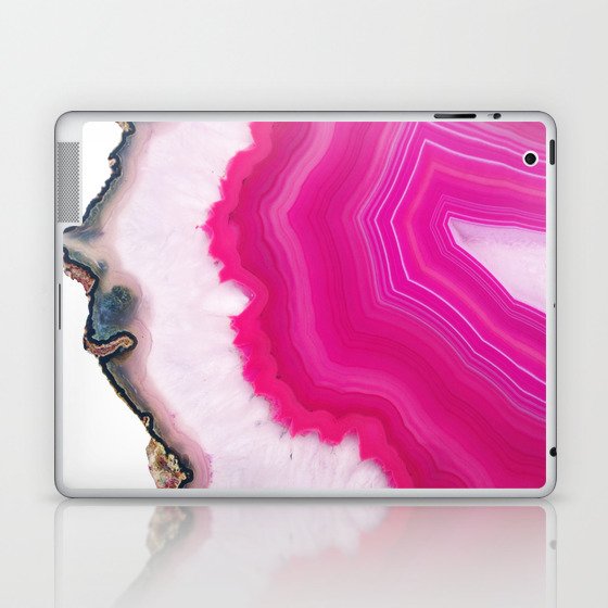 Pink Agate Slice Laptop & iPad Skin