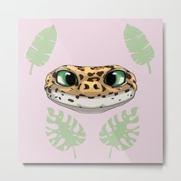 Summer Leopard Gecko Metal Print