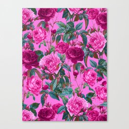  Pink Floral Garden Canvas Print