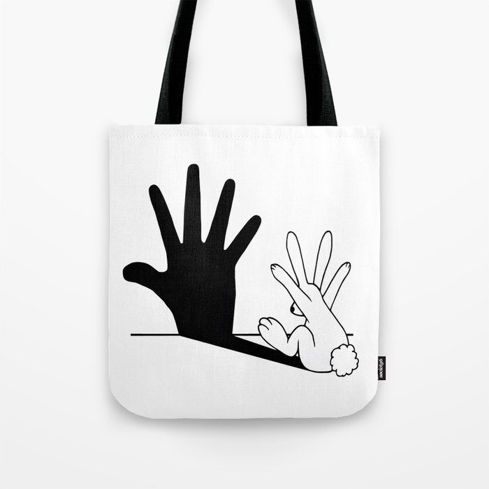 Rabbit Hand Shadow Tote Bag