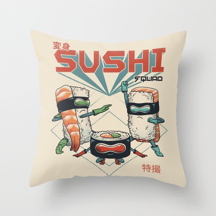 Sushi Squad Throw Pillow