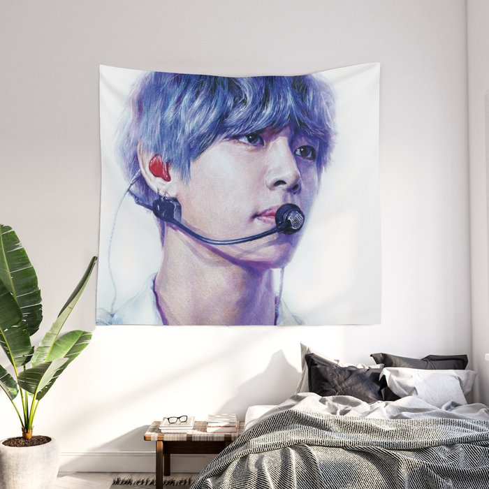 BTS V (Kim Taehyung) colored pencil drawing, BTS fan art Tote Bag