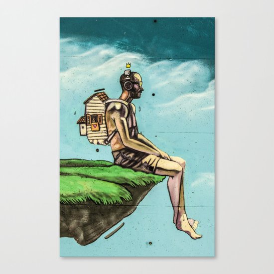 Man on the rock 5 Canvas Print