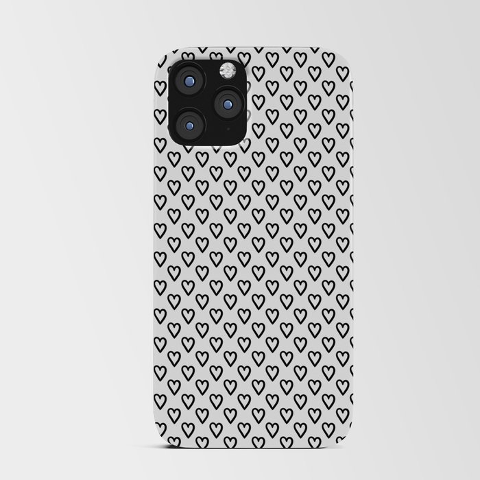 White and black hearts for Valentines day iPhone Card Case