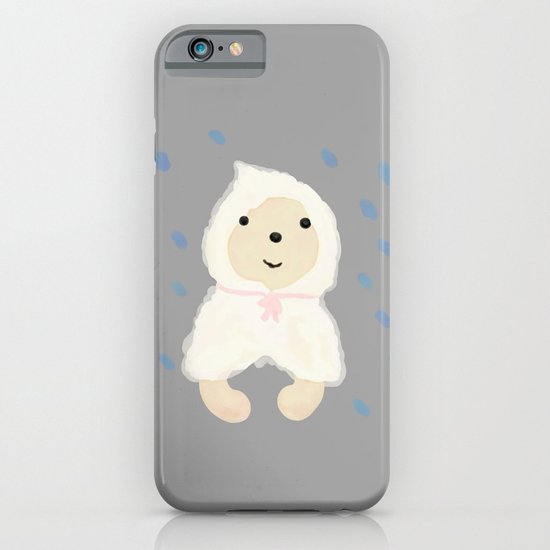 Alternative rain wear(Retriever wears a plastic bag in the rain) iPhone & iPod Case