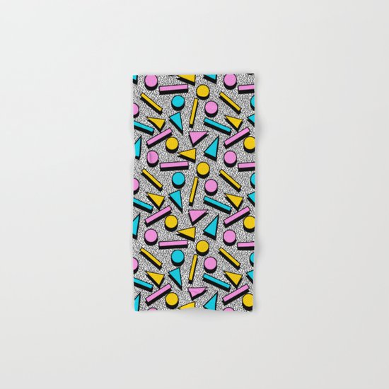 Dig It - memphis throwback retro neon cool rad pattern dorm college hipster neon squiggle abstract Hand & Bath Towel