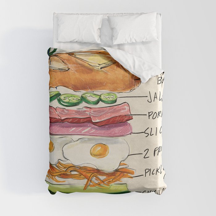 Banh Mi Sandwich Recipe Duvet Cover