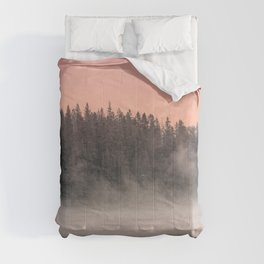 Pink Foggy Forest Comforter