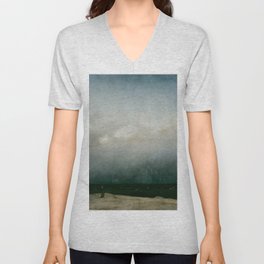 Caspar David Friedrich - The Monk by the Sea V Neck T Shirt