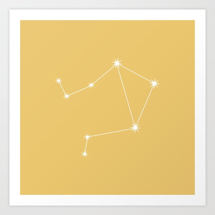 LIBRA Sunshine Yellow – Zodiac Astrology Star Constellation Art Print