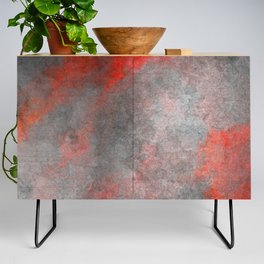 Abstract grey and red Credenza