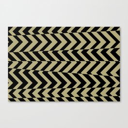 Black and Yellow Chevron Horizontal Stripe Pattern Pairs DE 2022 Popular Color Even Growth DE5494 Canvas Print