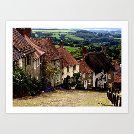 Gold Hill, Dorset Art Print