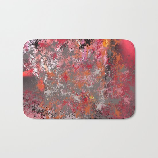 Red and Grey Abstract No.5 Bath Mat