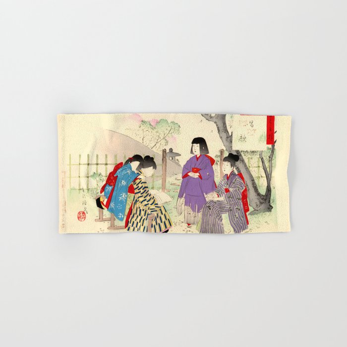 Little Girls Singing (Miyagawa Shuntei) Hand & Bath Towel