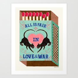 All is Fair in Love and War Vintage Matchbox Mint Chocolate Palette with Leopard Art Print