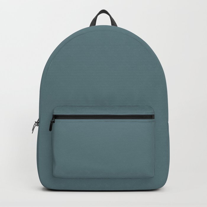 Dusty Dark Mid Tone Blue Gray Solid Color Pairs To Sherwin Williams Refuge SW 6228 Backpack